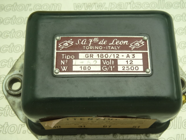 MAGNETI MARELLI GR 180/12 - A3 Electrical system code 5770 compatible with: FIAT 508, FIAT TOPOLINO, MAGNETI MARELLI MAGNETI MARELLI - additional view