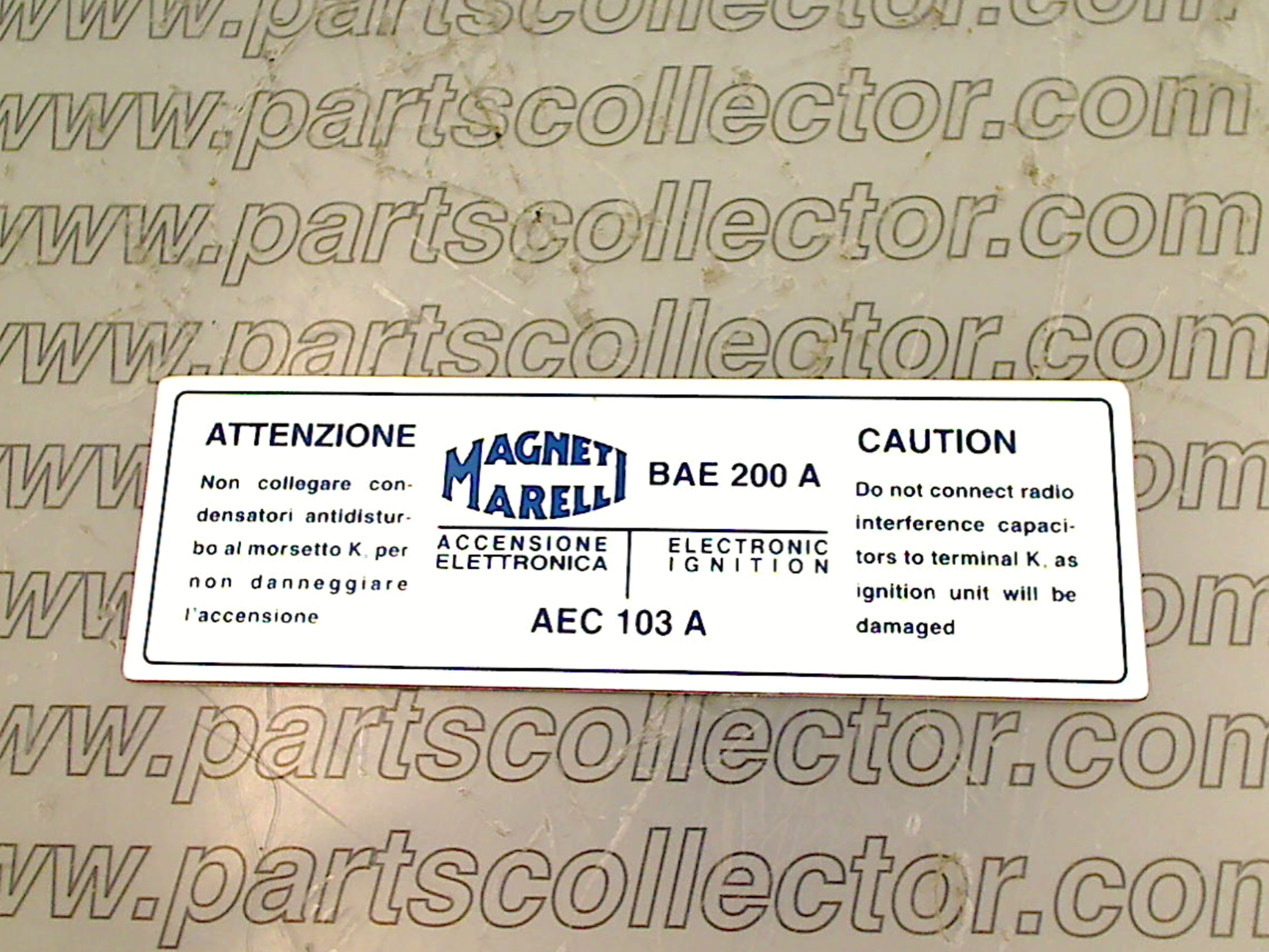 MAGNETI MARELLI BAE200A - AEC103A Ignition code 16692 compatible with: FERRARI 246 DINO, MAGNETI MARELLI MAGNETI MARELLI