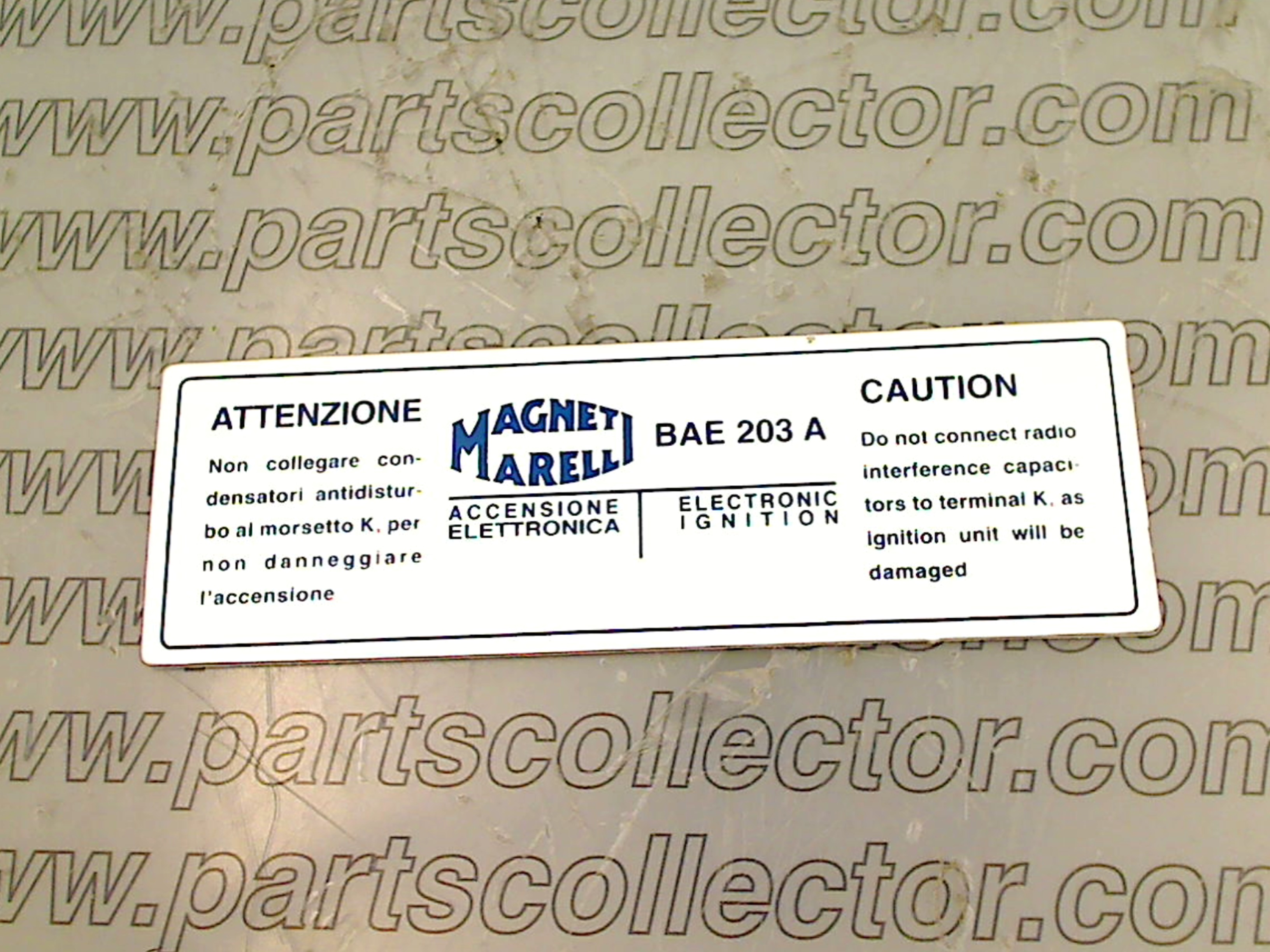 MAGNETI MARELLI BAE 203 A Ignition code 16694 compatible with: MAGNETI MARELLI MAGNETI MARELLI