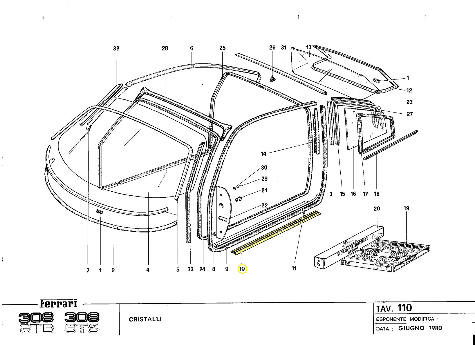 FERRARI 60116704 Car body code 17634 compatible with: FERRARI 208, FERRARI 208 TURBO, FERRARI 308 4V, FERRARI 308 GTB GTS, FERRARI 328