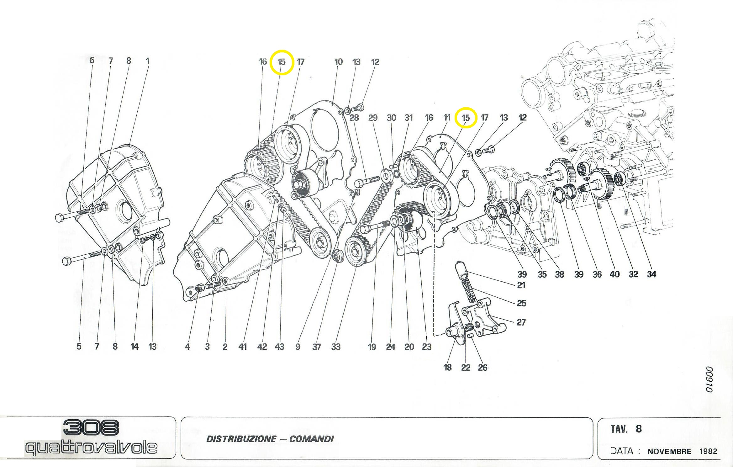 FERRARI 111334 Engine code 2870 compatible with: FERRARI 288 GTO, FERRARI 308, FERRARI 328, FERRARI F40, FERRARI MONDIAL - additional view