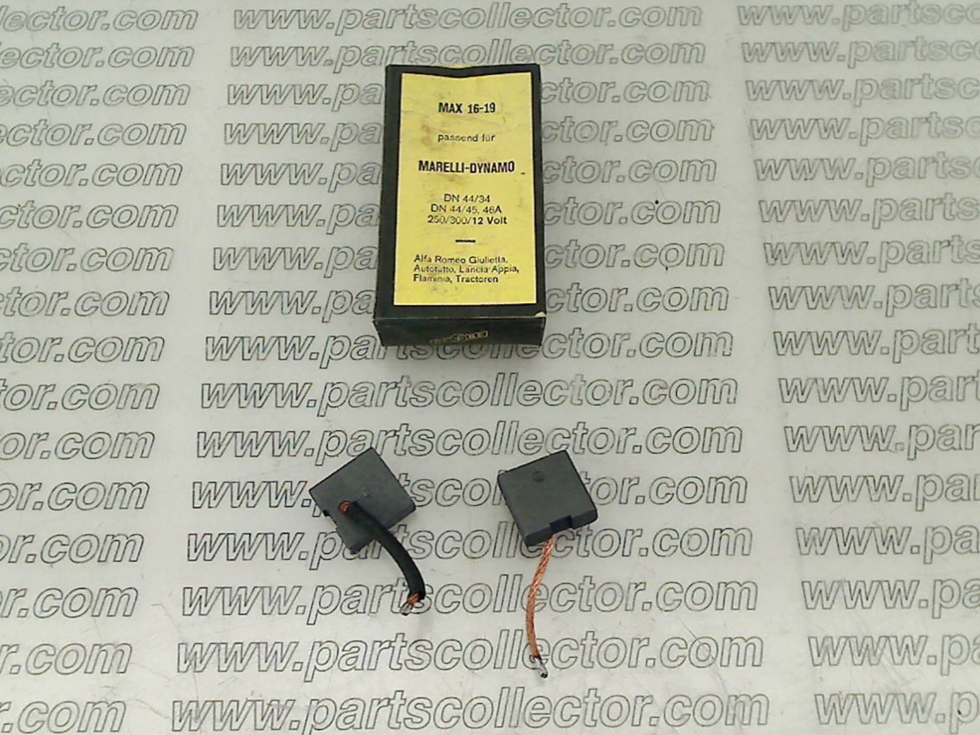 MAGNETI MARELLI DN 44/34 DN44/45 46A 250/300/12V Electrical system code 18150 compatible with: ALFA ROMEO GIULIETTA 750/101, ALFA ROMEO GIULIETTA SPIDER 750/101, ALFA ROMEO GIULIETTA SPRINT 750/101, ALFA ROMEO GIULIETTA SPRINT VELOCE 750/101, LANCIA APPIA III SERIE, MAGNETI MARELLI MAGNETI MARELLI