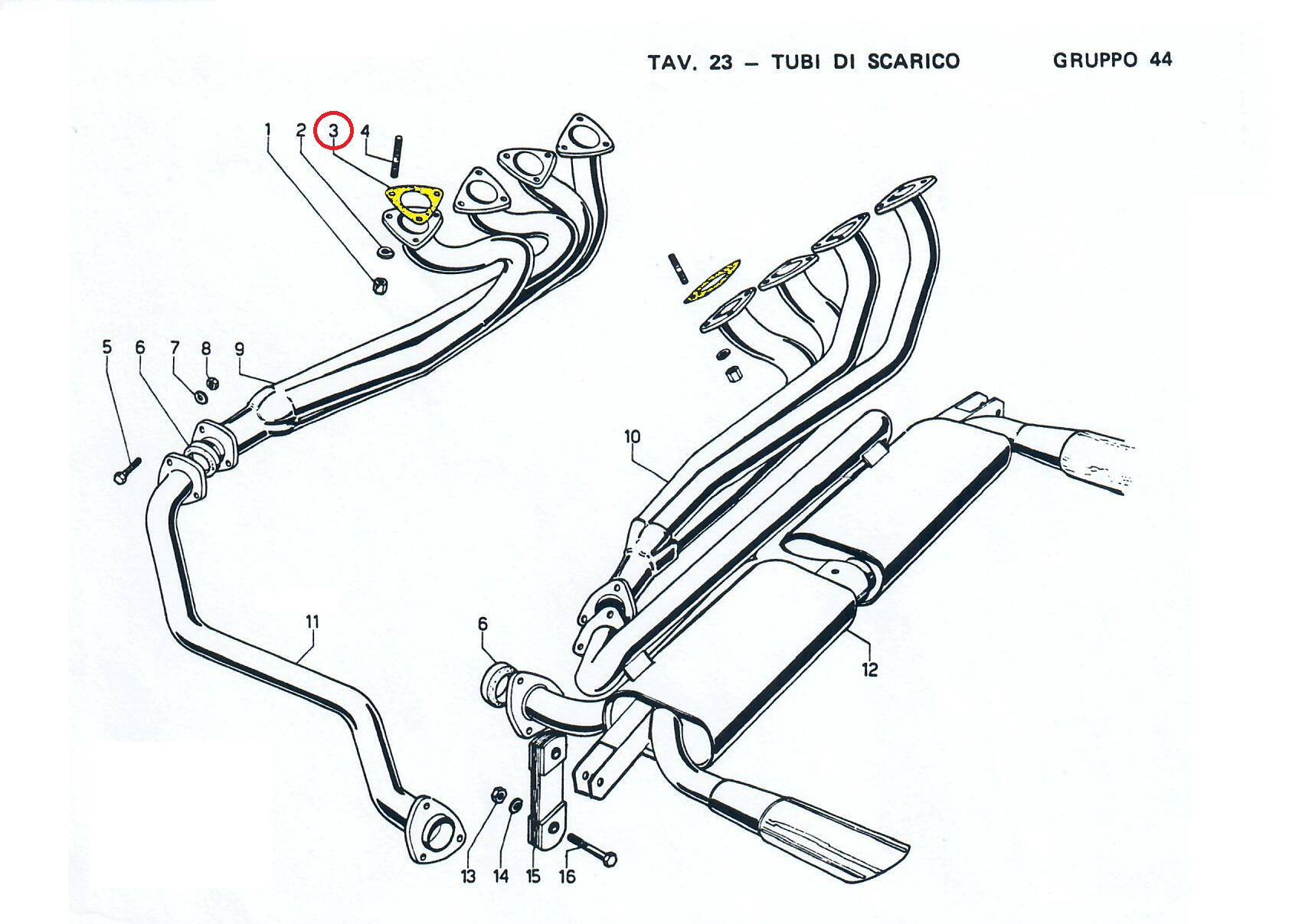 PARTSCOLLECTOR 004405807 Fuel system - Exhaust code 6377 compatible with: LAMBORGHINI JALPA, LAMBORGHINI URRACO  P250, LAMBORGHINI URRACO P300 - additional view