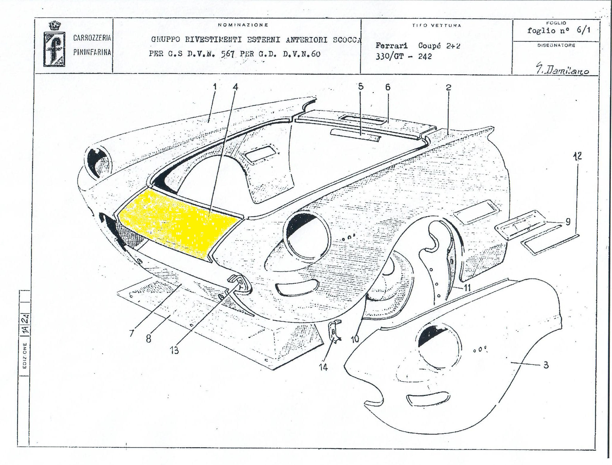 FERRARI 242-18-220-17 Car body code 17630 compatible with: FERRARI 330 GT 2+2
