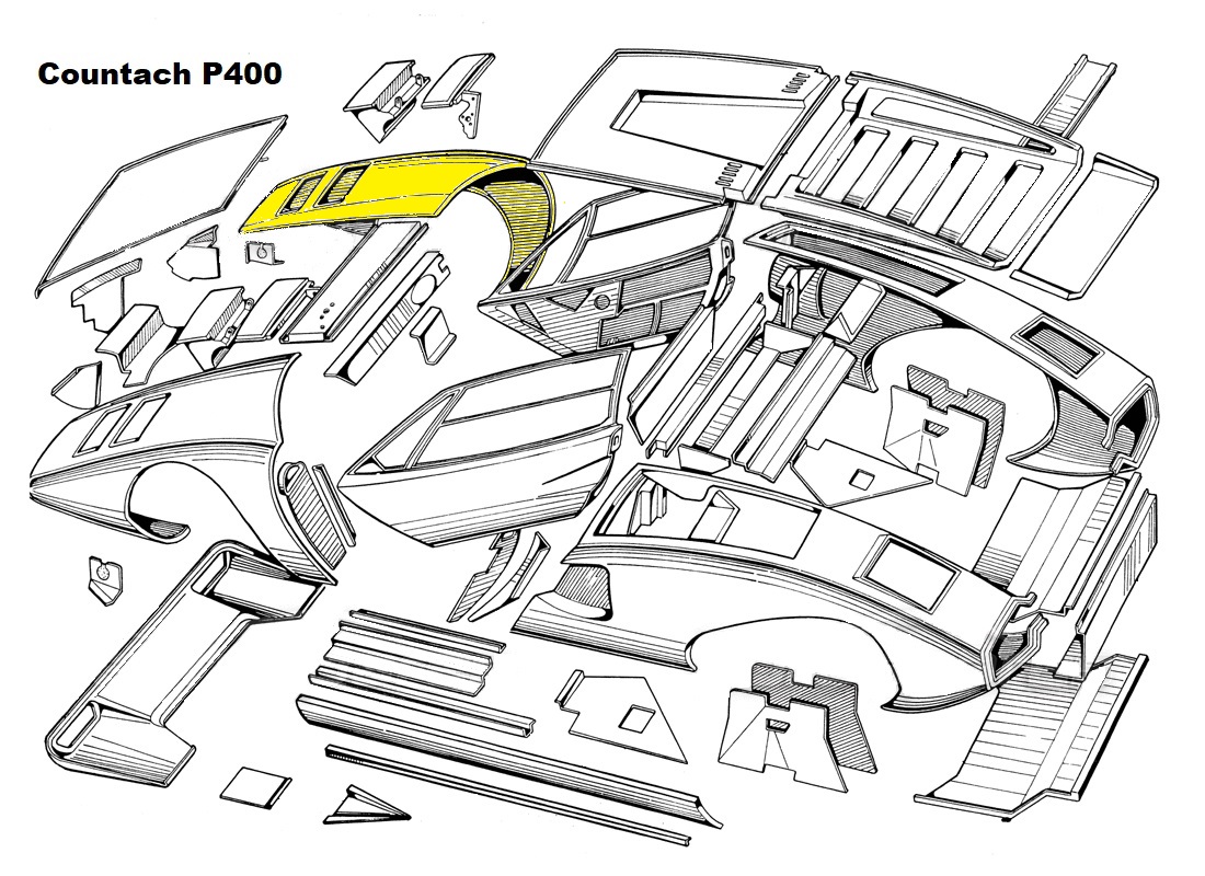 LAMBORGHINI 007010003 Car body code 1464 compatible with: LAMBORGHINI COUNTACH LP400