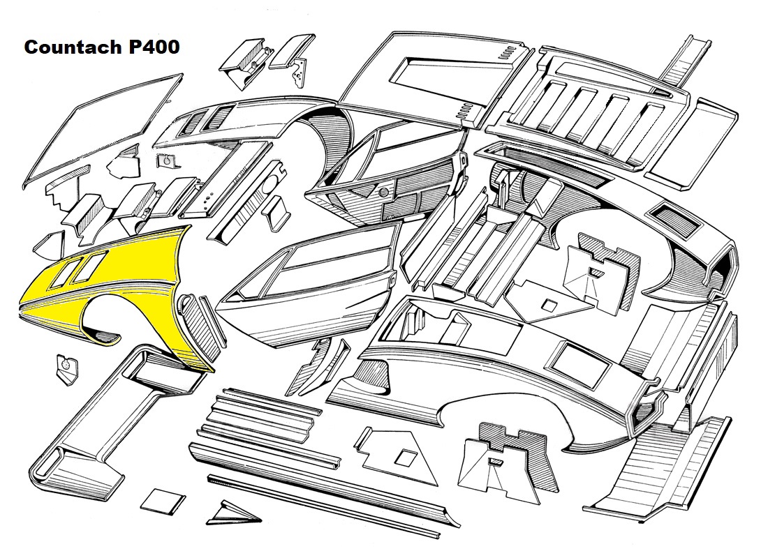 LAMBORGHINI 00701004 Car body code 12073 compatible with: LAMBORGHINI COUNTACH LP400