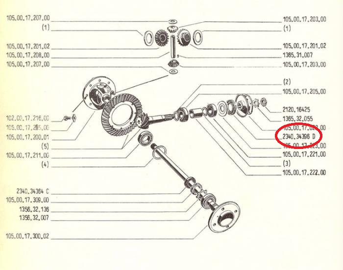 ALFA ROMEO 2340 34396 Transmission code 17745 compatible with: ALFA ROMEO 2000 SPIDER - SPRINT 102.04/05, ALFA ROMEO ALFA ROMEO, ALFA ROMEO GTV4 2.0  116 - detail view