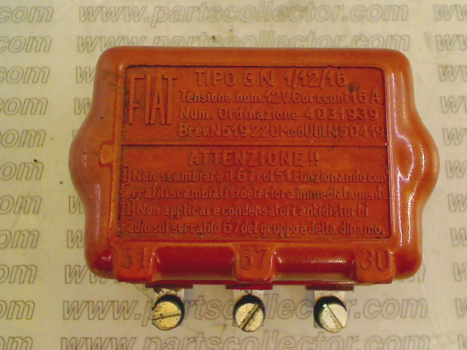 FIAT GN1/12/16 - 4031939 Electrical system code 15924 compatible with: FIAT FIAT - additional view