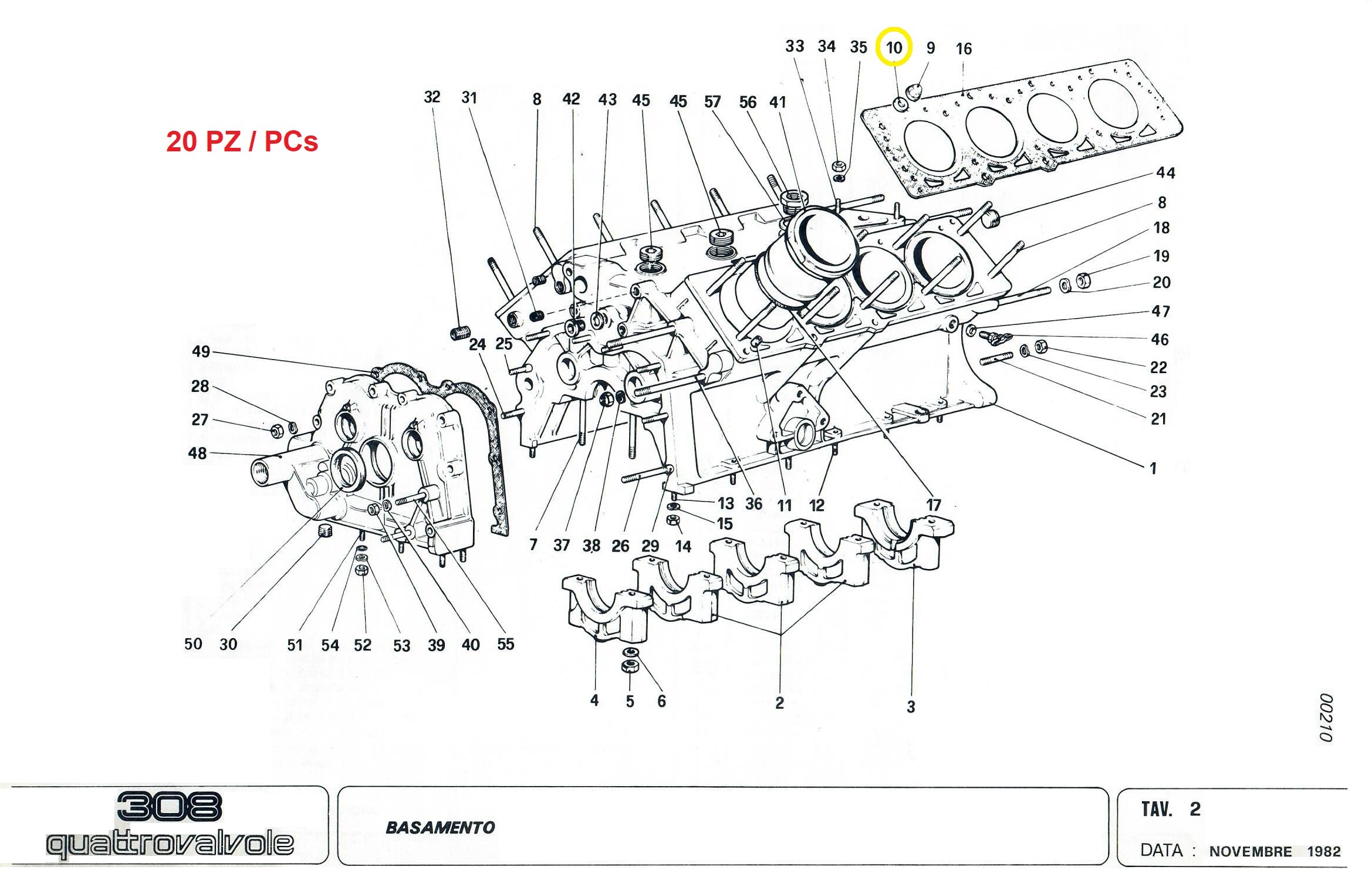 30816240 Engine code 17534 compatible with: FERRARI 250, FERRARI 250 GTE, FERRARI 308, FERRARI 308 4V, FERRARI 308 GT4, FERRARI 308 GTB GTS, FERRARI 328 - additional view