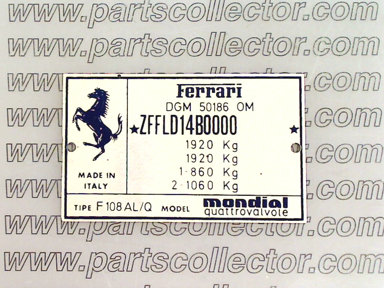 FERRARI I.D. PLATE