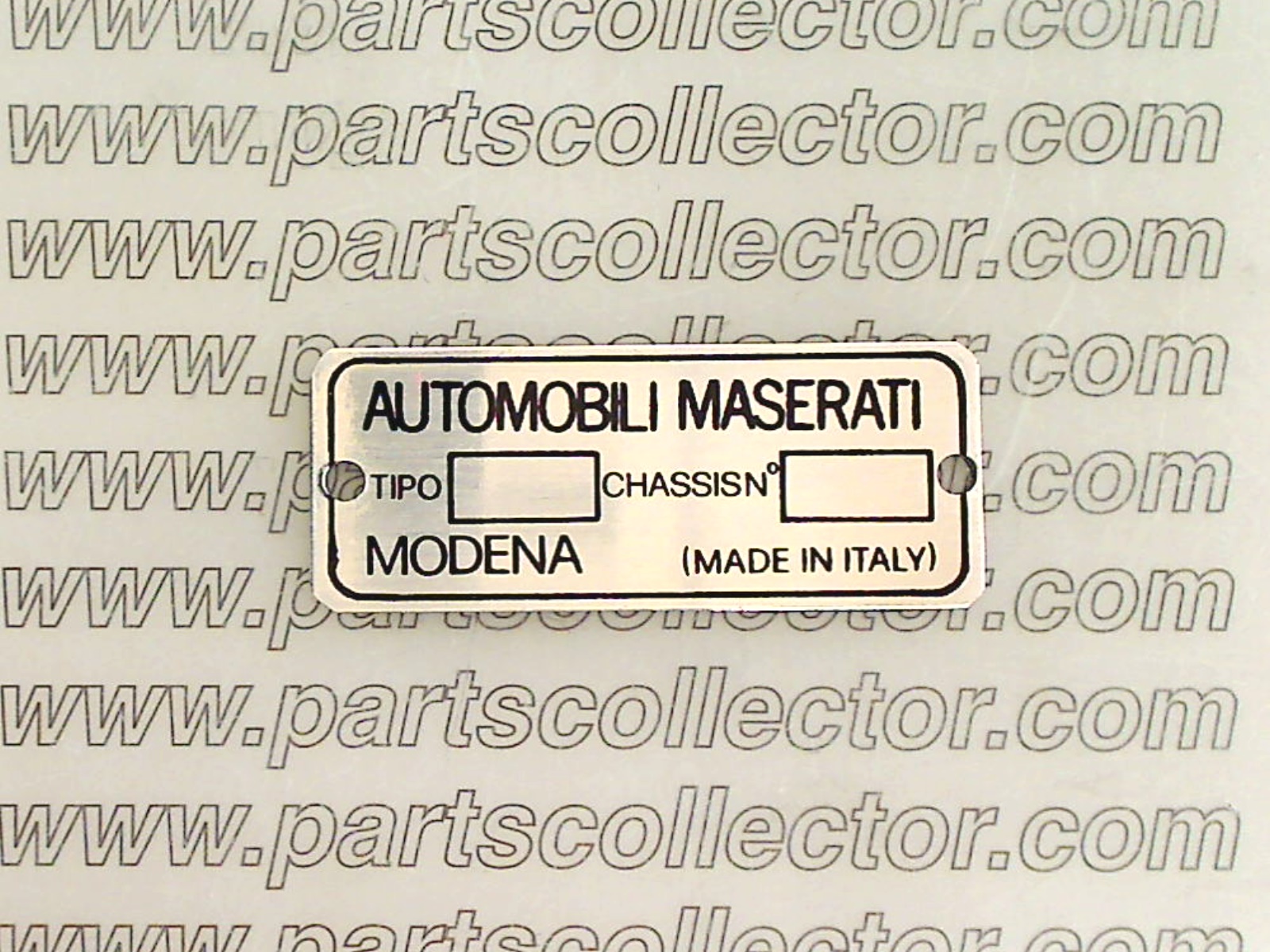 MASERATI CHASSIS I.D. PLATE 